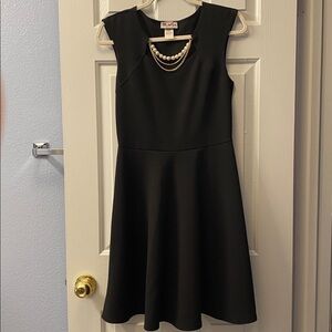 Cute Black Dress with Necklace